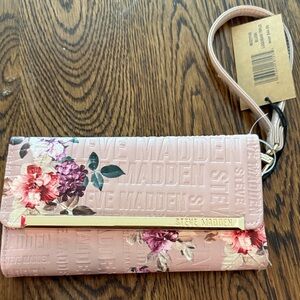 Steve Madden Pink Floral Wristlet